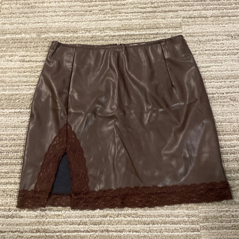 Brown Leather Skirt 🤎